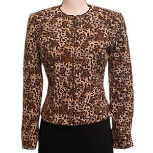 Maggy London Women's Black/Brown Silk Jacket Size 4 NWT